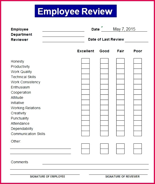 sample employee performance review template quarterly form
