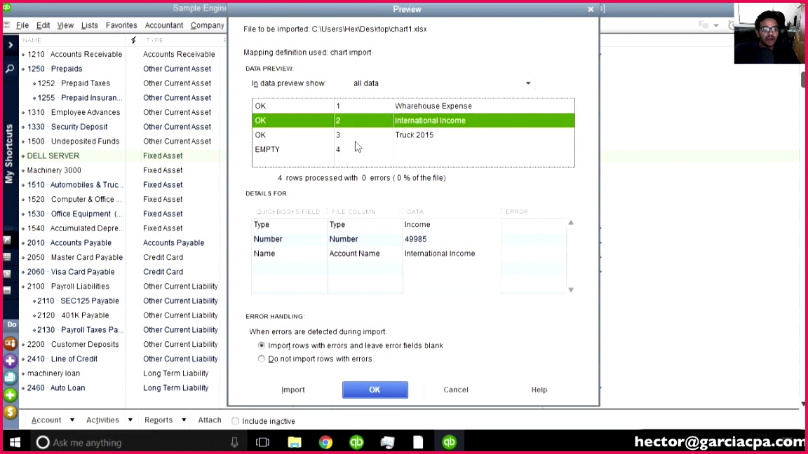 Importing accounts from excel spreadsheet into QuickBooks chart of 1152648 Importing accounts from excel spreadsheet into QuickBooks chart of accounts