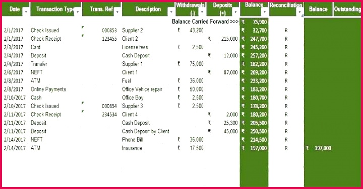 checkbook register cheque format book in excel free e online checking account bank check template
