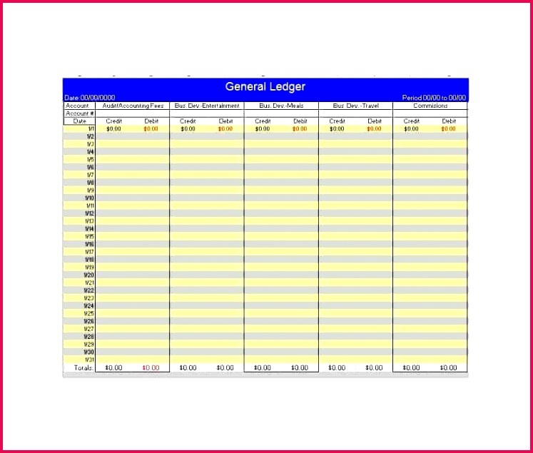 Self Employment Ledger Free Templates Examples