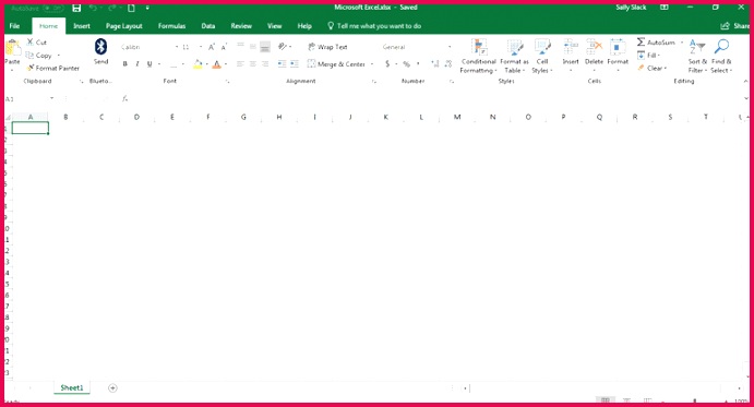 A blank spreadsheet in Microsoft Excel