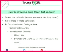 How to Create a Drop Down List in Excel For more Excel Tips visit