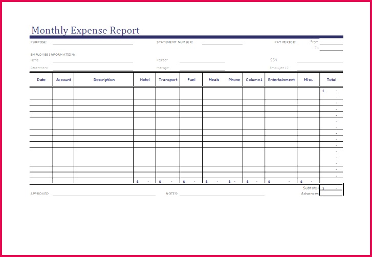 Free Expense Report Templates Smartsheet