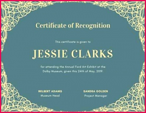 Best Sample Certificate Recognition Simple