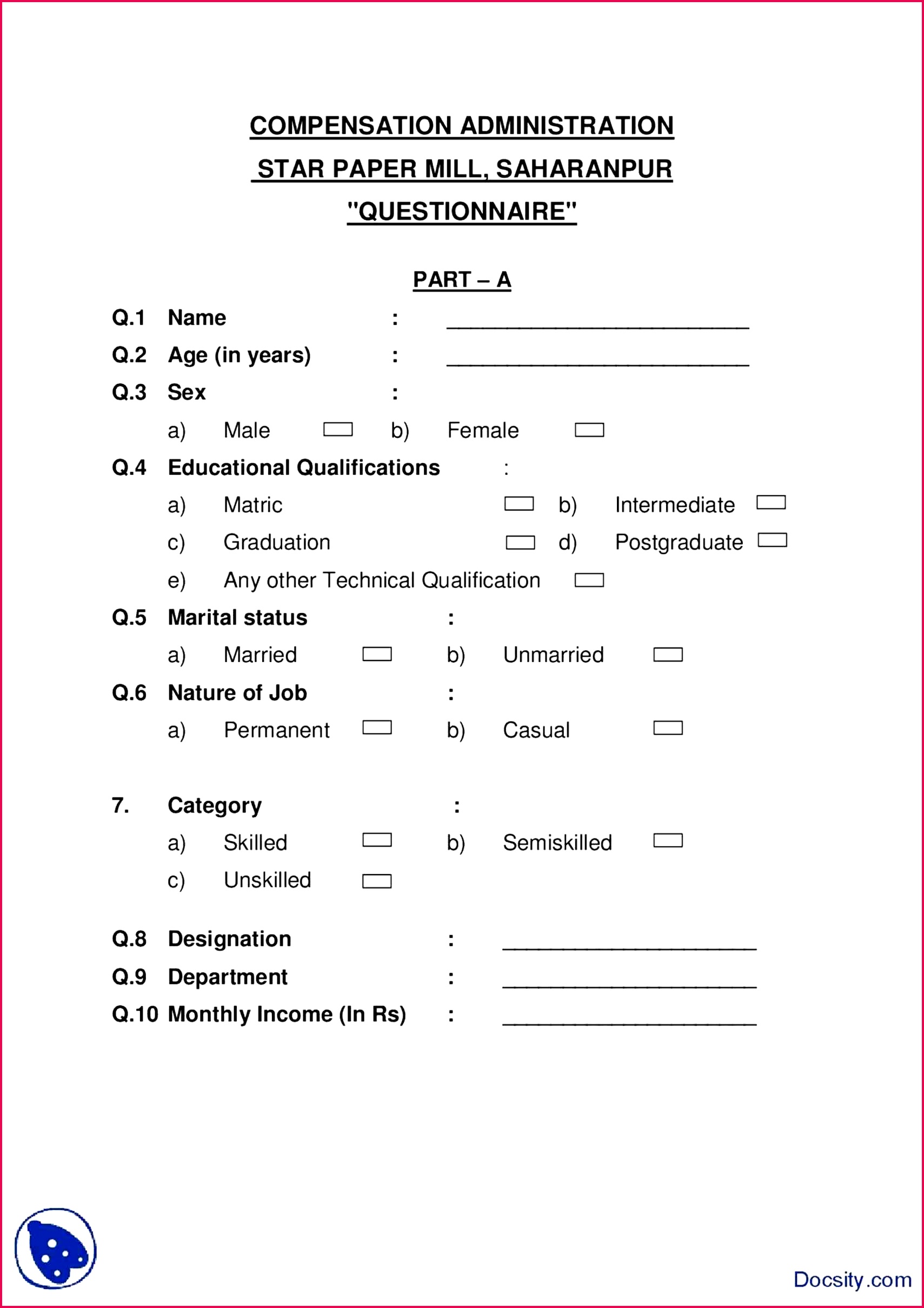 Pay for dissertation questionnaire