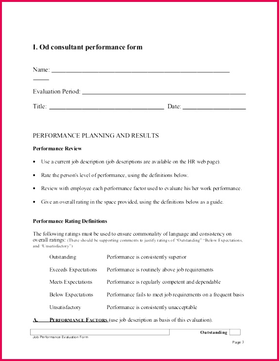 Inspirational Course Evaluation forms Template End Course Evaluation Template Free Od Consultant Performance