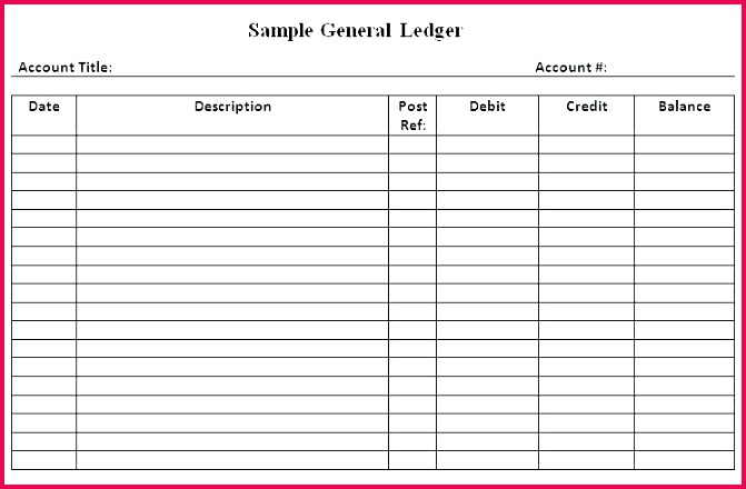free general ledger templates spending template bud printable excel