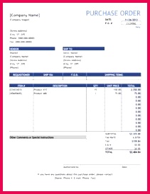 Download the Purchase Order from Vertex42