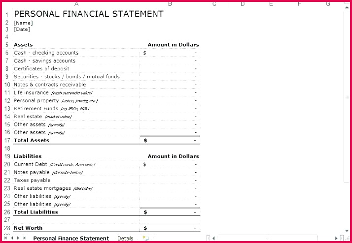 6 business financial statement template excel free annual report finance templates