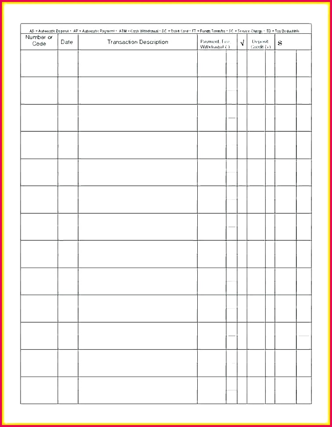 blank ledger template check book printable checks free register for forms