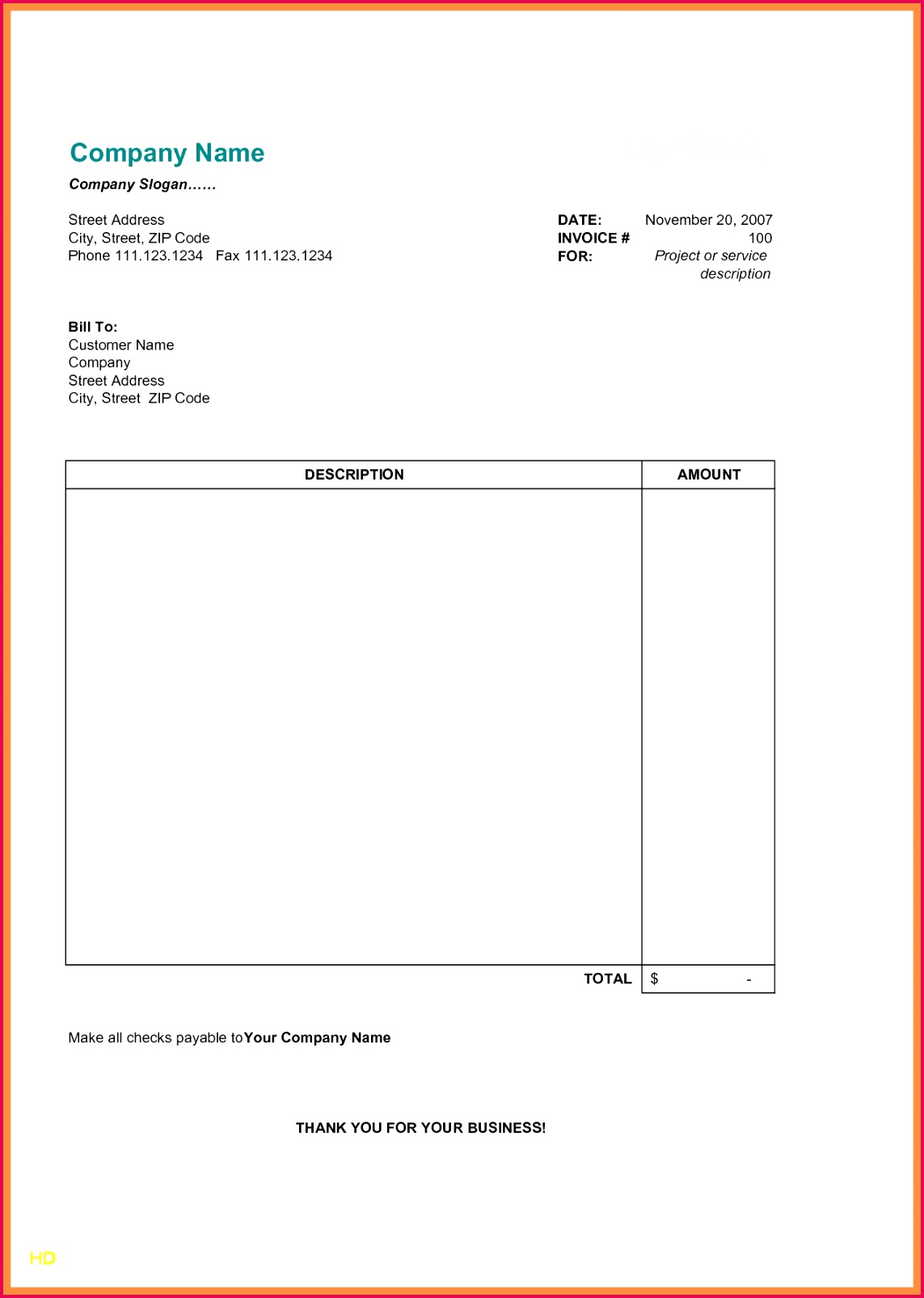 Free Invoice Template Simple Blank Invoice Home Business Invoice software Fresh ¢†¡ Dictionary Template 0d