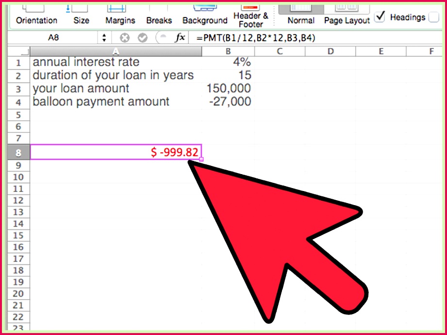 Calculate a Balloon Payment in Excel Step 17