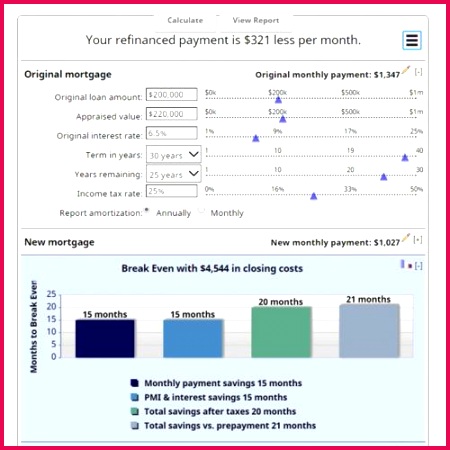 Mortgage Calculator with Amortization Chart Fresh Refinance Mortgage Calculator Mortgage Pinterest