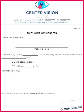 Doctor Note Template for Work Luxury 27 Free Doctors Note Template format