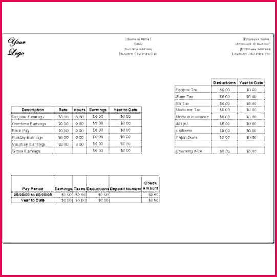 free pay stub template