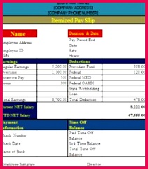 Itemized Pay Slip template