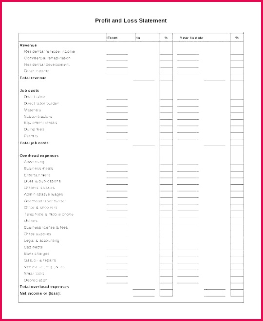 Profit and Loss Excel Templates Profit and Loss Statement Template Elegant 25 Awesome Stock Profit