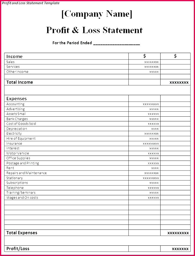 simple profit and loss statement template blank pl simple business financial statement template free in e statement template