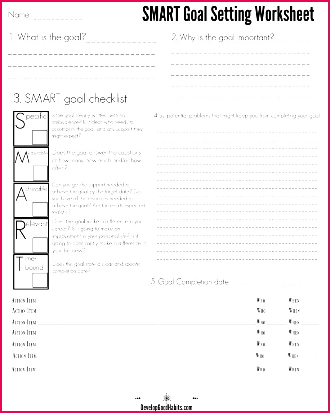 55 Inspirational s Smart Goals Template Excel