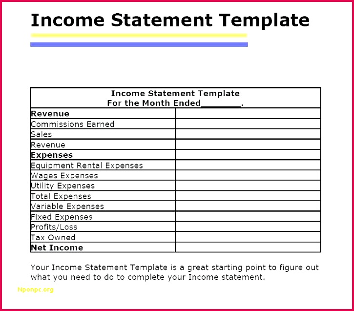 Profit and Loss Tax form Best Elegant Profit and Loss Statement Template for Self Employed