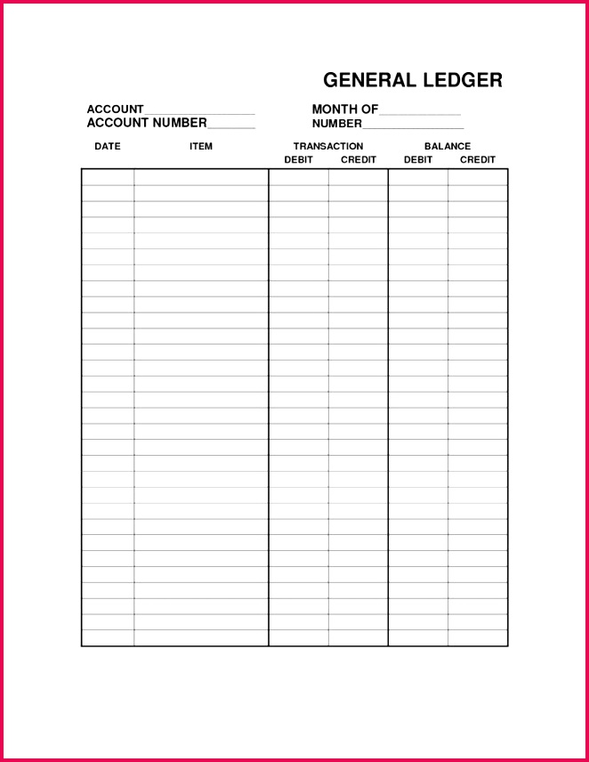 debit and credit ledger template Google Search treasurer Pinterest