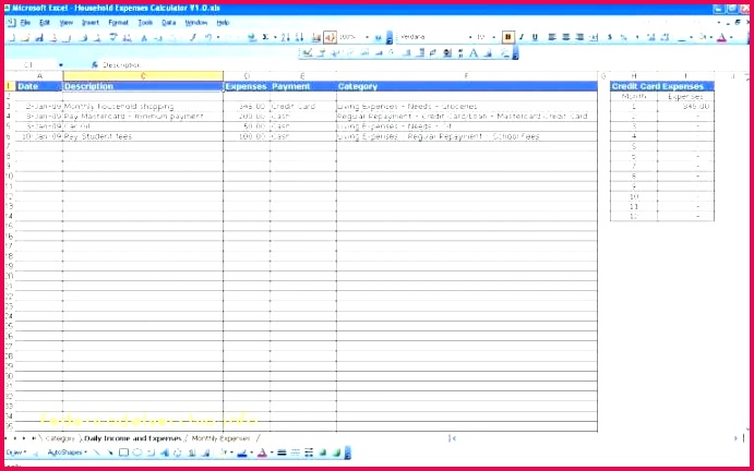 Small Business In e and Expenses Spreadsheet Template