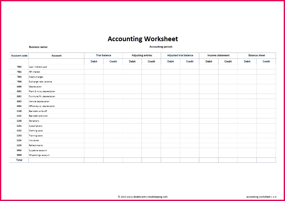 bookkeeping spreadsheet template free