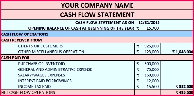 Download Cash Flow Statement Excel Template