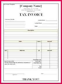 Tax Invoice Template Word