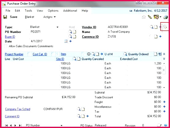 purchase order database template create excel