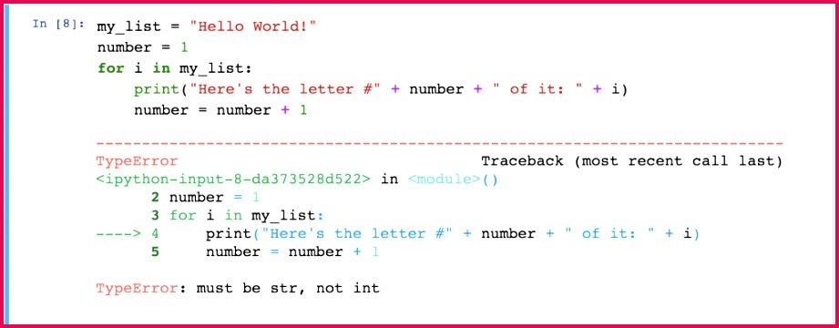 Python For Loop error