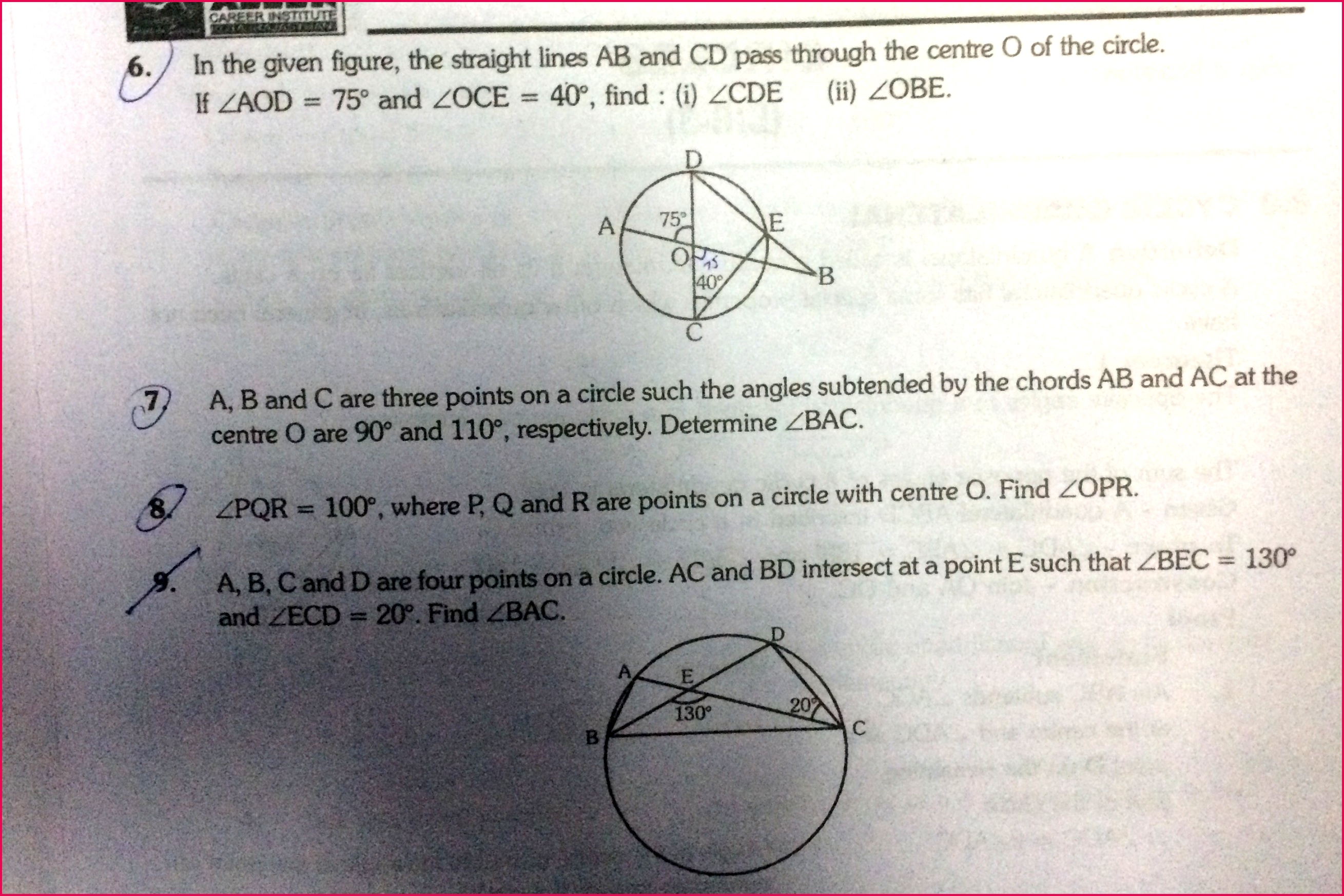 Please solve question no 7 with proper explanation