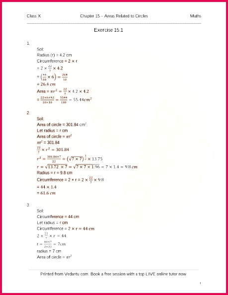 RD Sharma Class 10 Solutions Chapter 15 Areas Related to Circles part 1