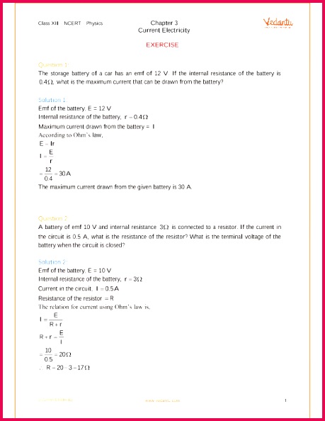 Chapter 03 Current Electricity part 1