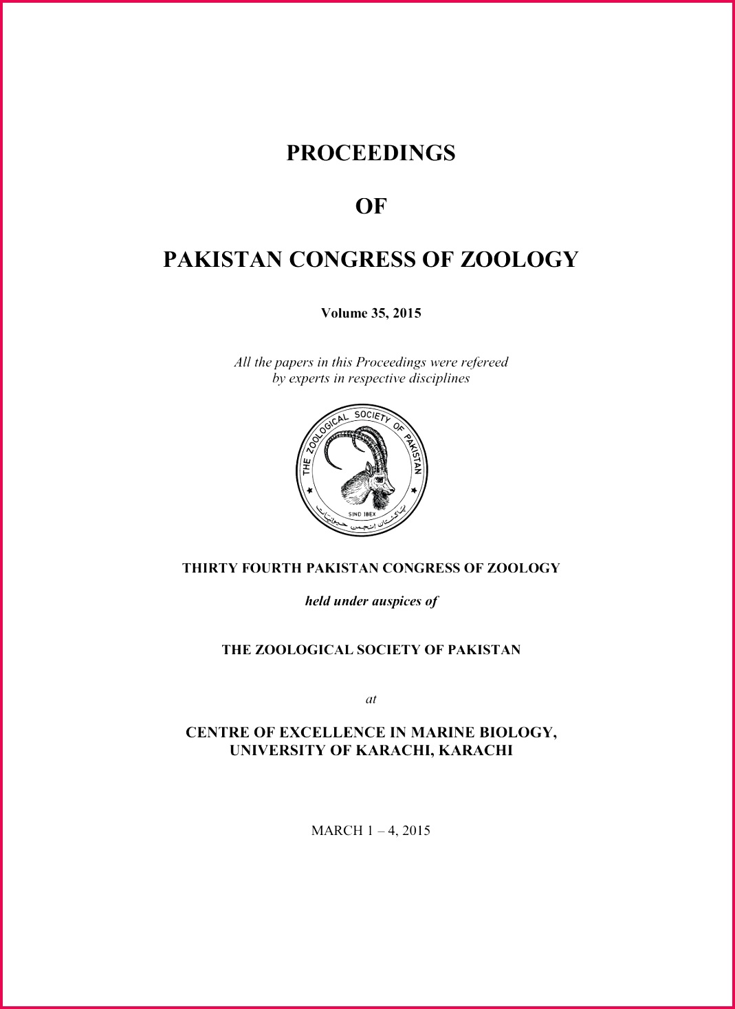 2015 " 35th PAKISTAN CONGRESS OF ZOOLOGY 10691467 1 85fe3ea21c4f94ee8cae5559a ca