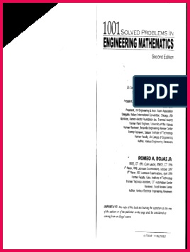 1001 Solved Problems in Engineering Mathematics by Tiong & Rojas Fraction Mathematics