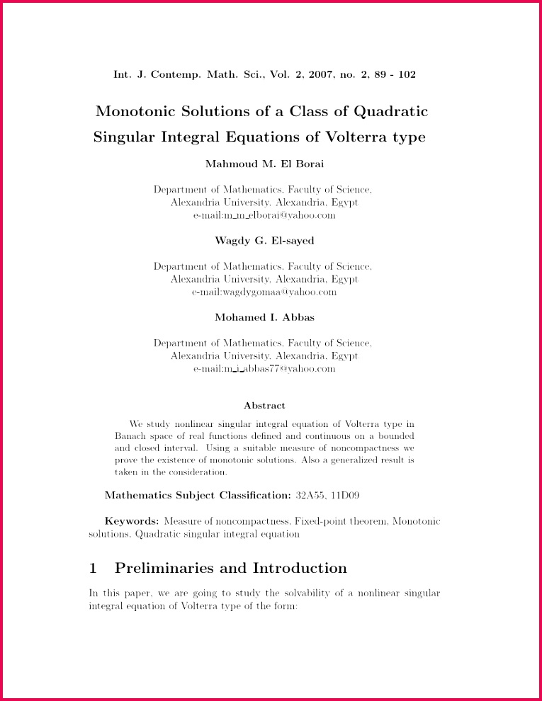 PDF Monotonic Integrable Solutions for Quadratic Functional Integral Equations