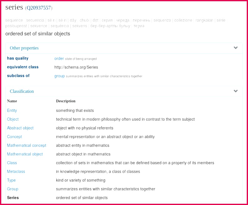 Reasonator upper classes of series as of 2018 01 31 14