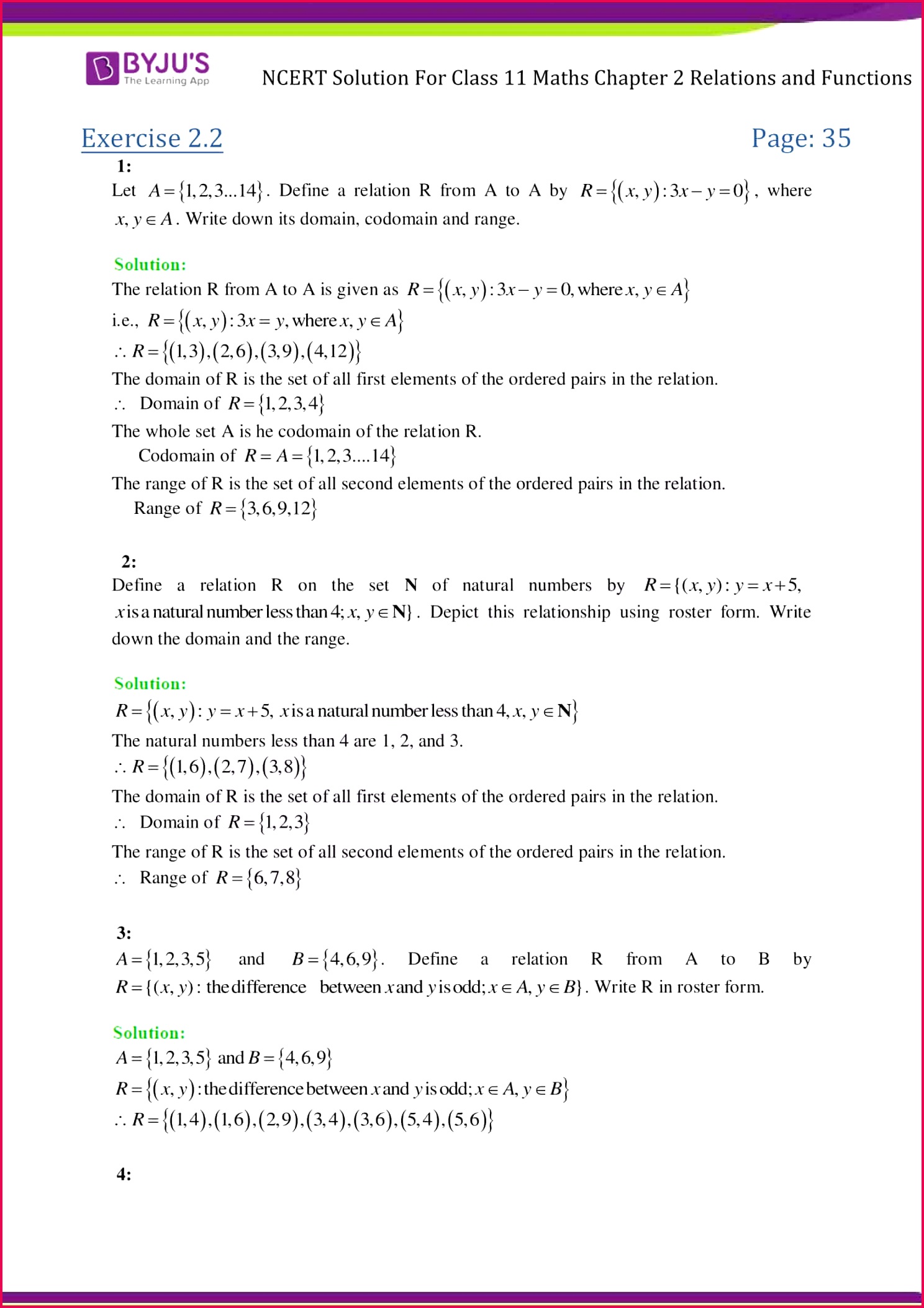 NCERT Solutions Class 11 Maths Chapter 2 Relations and Functions Ex 14882105 Access other exercise solutions of Class 11 Maths Chapter 2 Relations And Functions