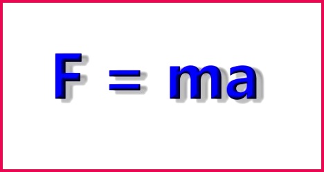 Force = mass multiplied by acceleration