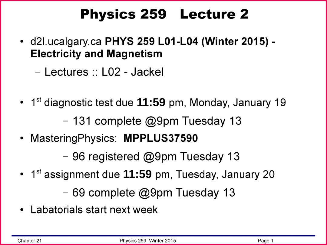 Lecture notes Chapter 21 PHYS 259 Electricity and Magnetism StuDocu