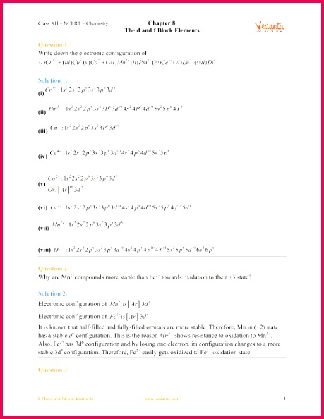 Chapter 8 The d and f Block Elements part 1