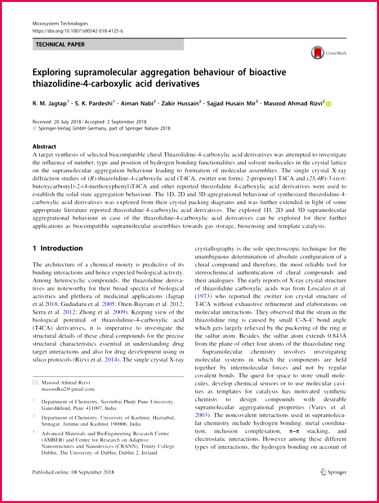 PDF X ray crystal structures and anti breast cancer property of 3 tert butoxycarbonyl 2 arylthiazolidine 4 carboxylic acids