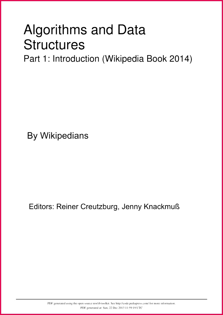 PDF Lecture Notes Algorithms and Data Structures Part 1 Introduction