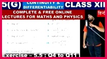 ðð Exercise 5 5 Q4 to Q11 Continuity And Differentiability Class 12 Maths IIT Jee Mains