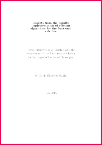 Insights from the parallel implementation of efficient algorithms for the fractional calculus Thesis submitted in accordance wit