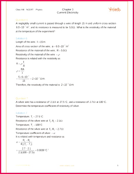 NCERT Solutions for Class 12 Physics Chapter 3 Current Electricity Free PDF