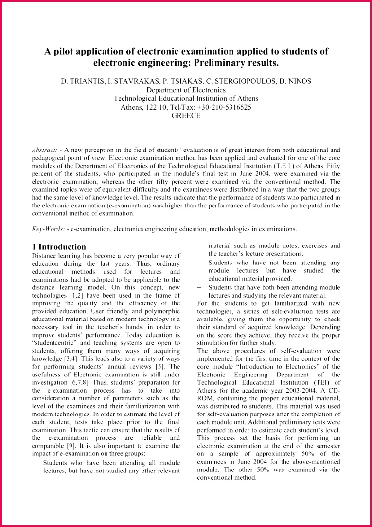 parison of oral examination and electronic examination using paired multiple choice questions Errikos Ventouras