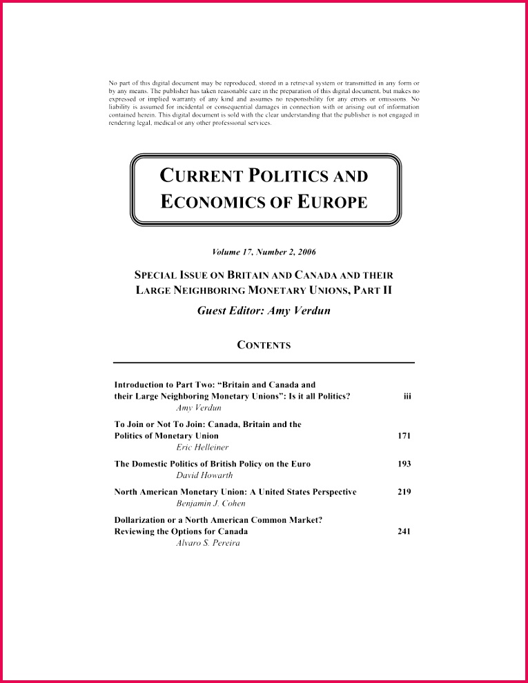 PDF The Domestic Politics of British Policy on the Euro 990765 PDF The Domestic Politics of British Policy on the Euro