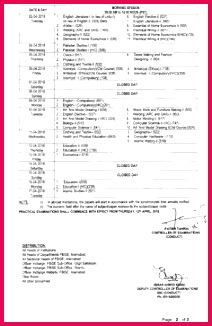 Federal Board 9th and 10th Class SSC Date Sheet 2018 Federal Board 9 And 10